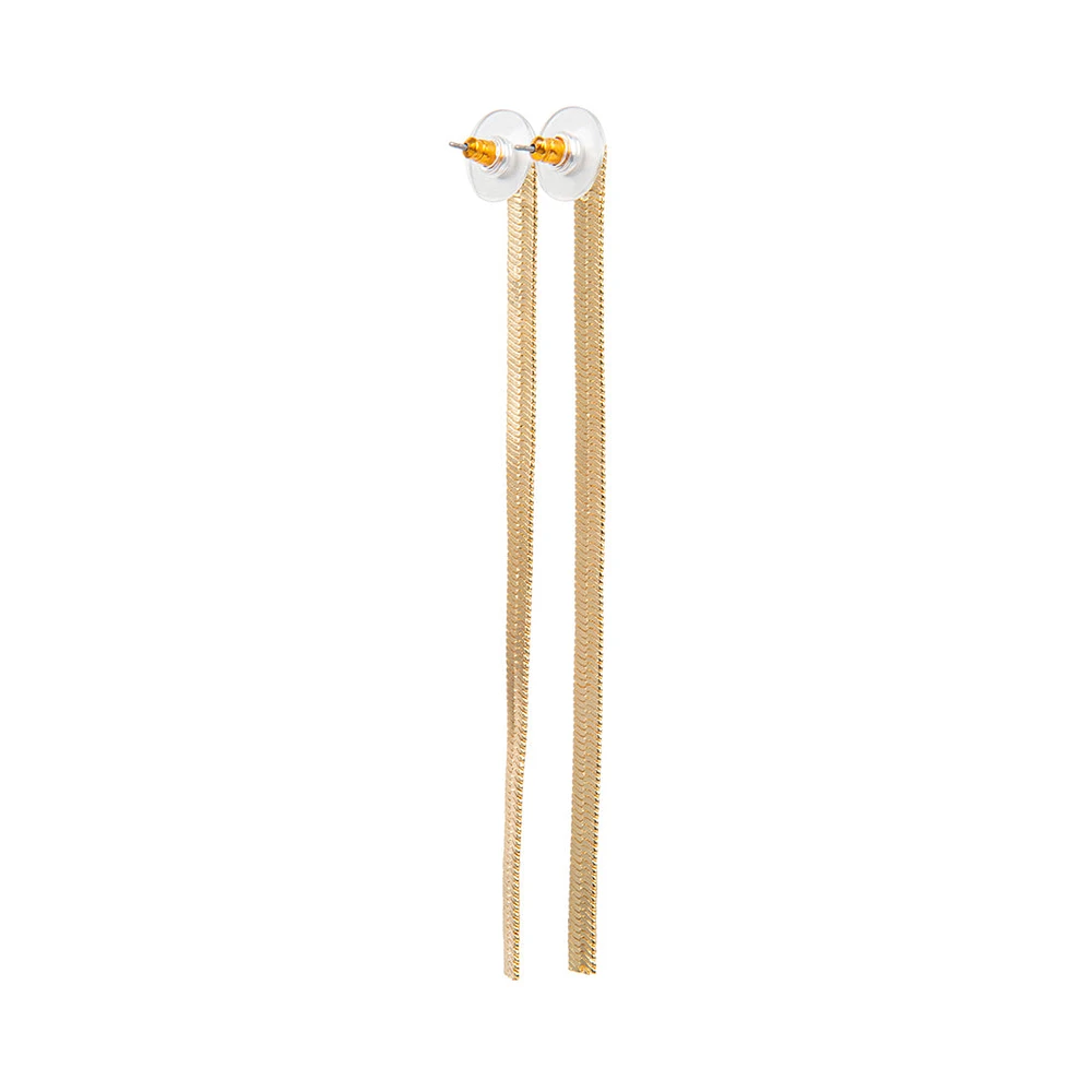 HERRINGBONE EARRINGS GOLD