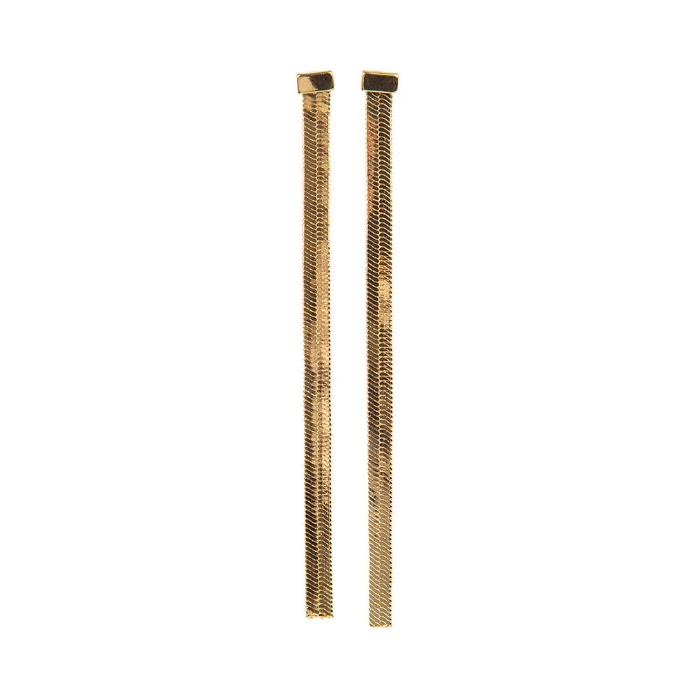HERRINGBONE EARRINGS GOLD