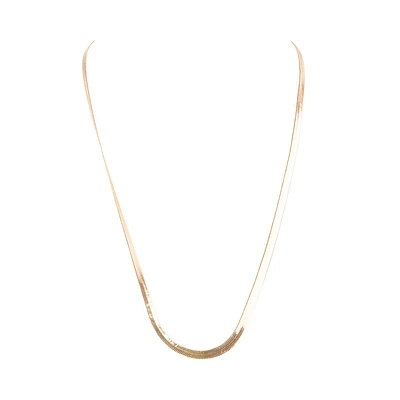 HERRINGBONE THIN CHAIN NECKLACE GOLD