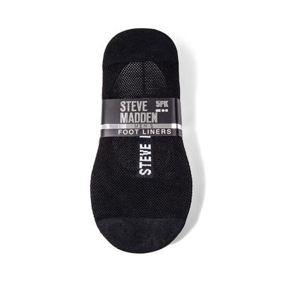 5PK MEN'S BLACK FOOT LINERS