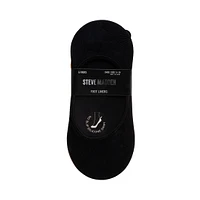 6PK WOMEN'S BLACK/NUDE FOOT LINERS