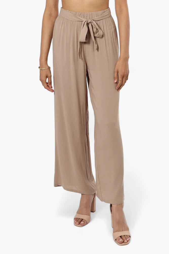 International INC Company Solid Belted Palazzo Pants