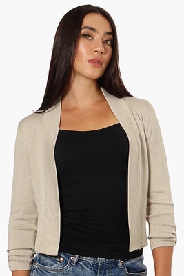 Impress Roll Up Sleeve Open Shrug Cardigan