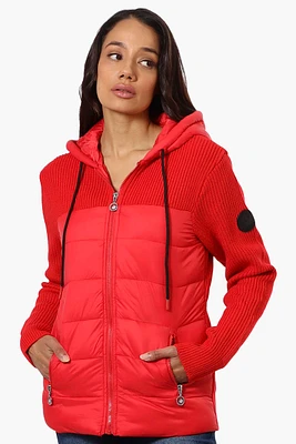 Canada Weather Gear Sweater Knit Polyfill Lightweight Jacket - Red