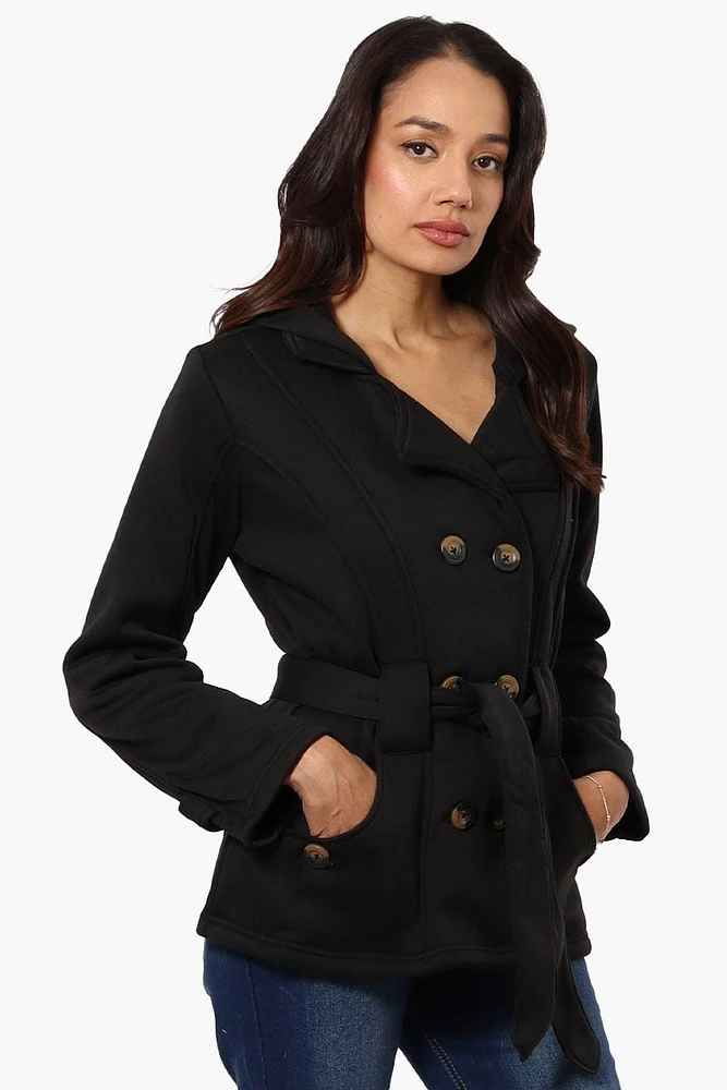 Fahrenheit Belted Double Breasted Hooded Lightweight Jacket