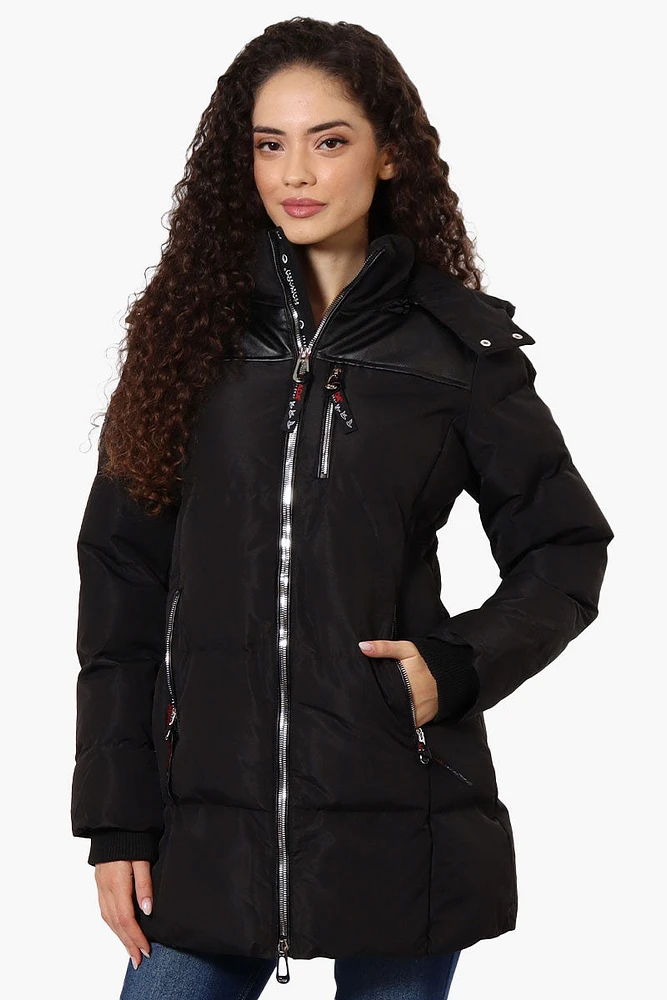 Canada Weather Gear 3/4 Length Vegan Leather Parka Jacket