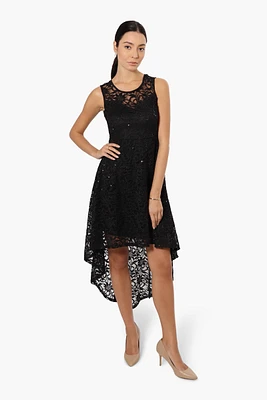 Limite High Low Lace Sequin Cocktail Dress