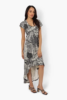 International INC Company Patterned High Low Maxi Dress