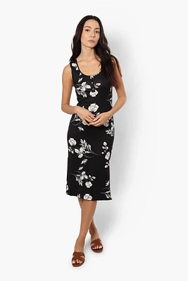 Majora Floral Henley Midi Dress