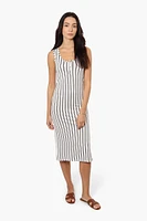 Majora Striped Henley Midi Dress