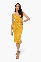 Majora Polka Dot Henley Midi Dress