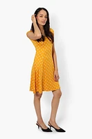 International INC Company Polka Dot Cap Sleeve Day Dress