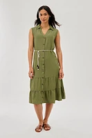 Stylexchange Rope Belted Button Down Day Dress