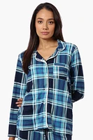 Canada Weather Gear Plaid Button Down Pajama Top