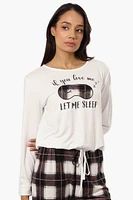 Canada Weather Gear Sleep Print Drawstring Pajama Top