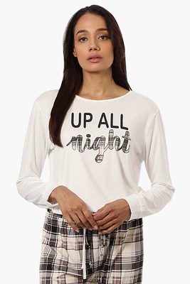 Canada Weather Gear Up All Night Print Drawstring Pajama Top