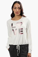 Cuddly Canuckies Plaid Love Print Pajama Top