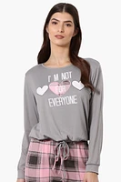 Cuddly Canuckies I'm Not For Everyone Print Pajama Top