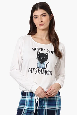 Cuddly Canuckies You're The Cat's Pajamas Print Pajama Top