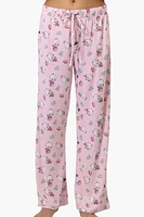 Canada Weather Gear Pug Pattern Wide Leg Pajama Pants