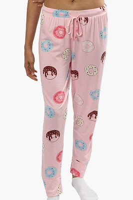 Cuddly Canuckies Donut Print Pajama Pants