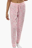 Cuddly Canuckies Heart Print Pajama Pants