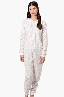 Cuddly Canuckies Hooded Dotted Pattern Onesie