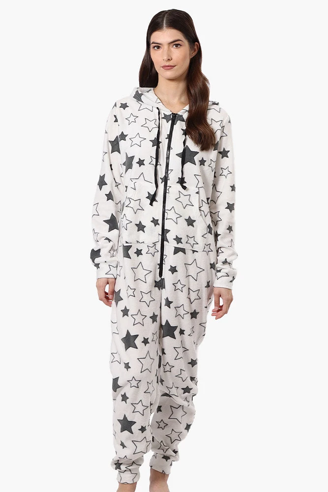 Cuddly Canuckies Hooded Star Pattern Onesie