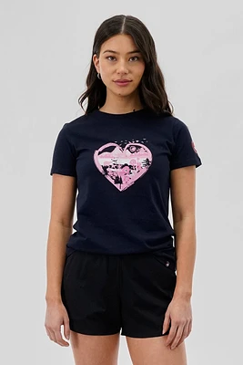Canada Weather Gear Heart Mountain Print Tee