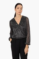 Limite Sheer Sleeve Lurex Blouse