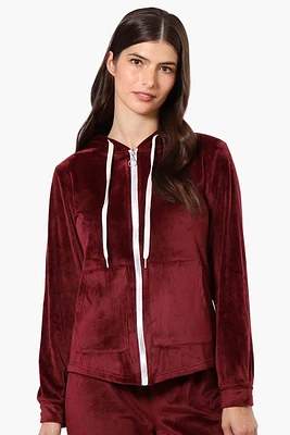 Mikk Hooded Velour Plush Pajama Top
