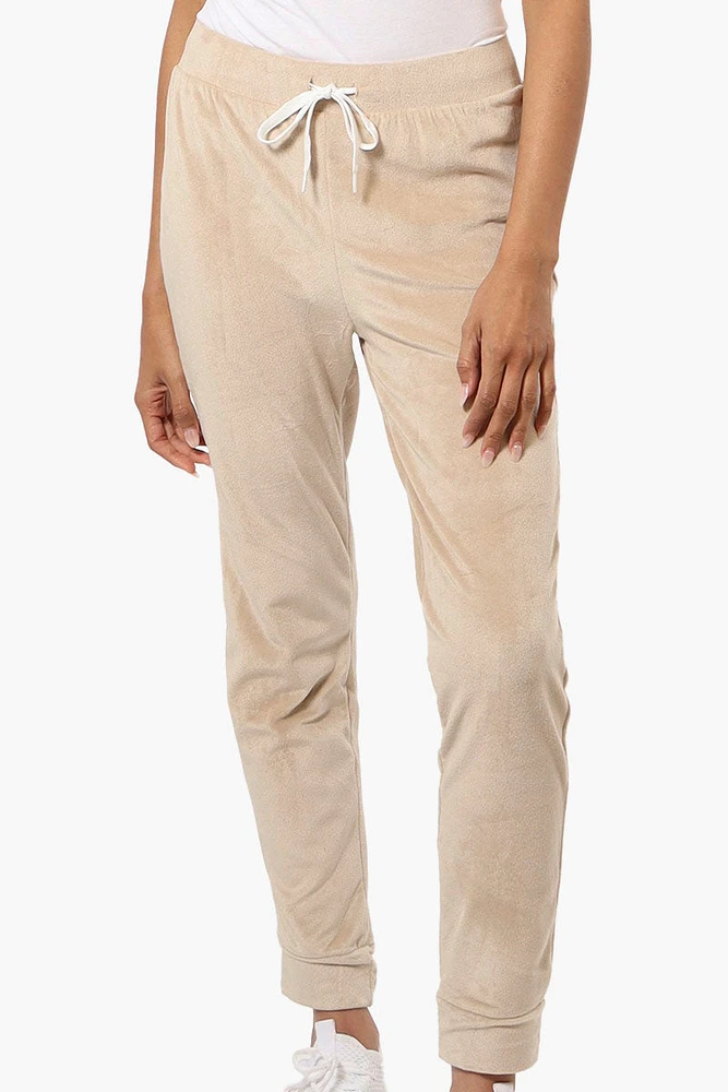 Mikk Tie Waist Velour Plush Pajama Pants