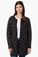 Beechers Brook Open Diamond Pattern Cardigan