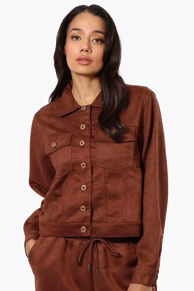 Beechers Brook Button Up Suede Trucker Lightweight Jacket