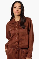 Beechers Brook Button Up Suede Trucker Lightweight Jacket