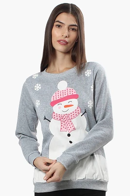 Ugly Christmas Sweater Snowman Print Christmas Sweater