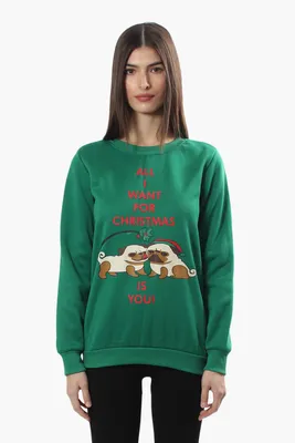 Ugly Christmas Sweater Pug Print Christmas Sweater