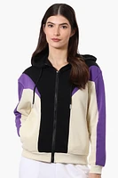 New Look Fleece Colour Block Hoodie