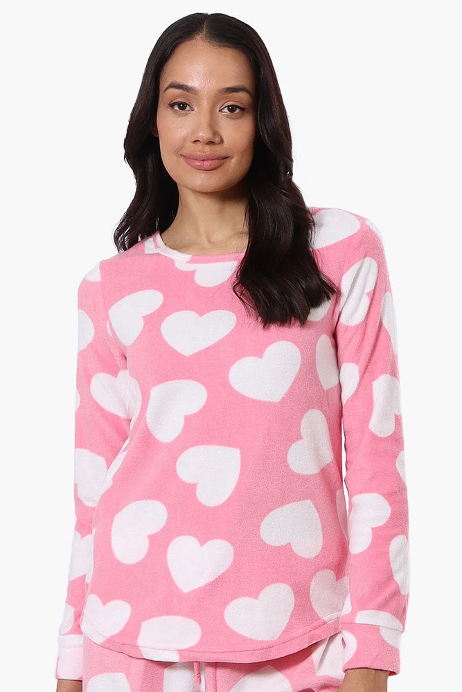 Canada Weather Gear Heart Pattern Pajama Top