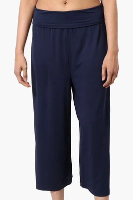 Costa Blanca Solid Fold Over Cropped Pants
