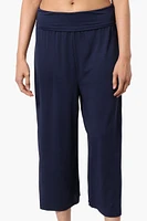 Costa Blanca Solid Fold Over Cropped Pants