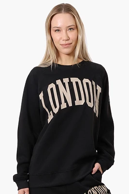 Fahrenheit London Print Fleece Crewneck Sweatshirt