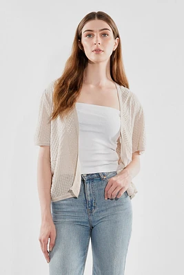 Beechers Brook Short Sleeve Open Shrug Cardigan