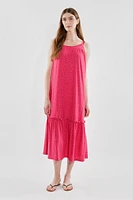 Beechers Brook Patterned Tiered Midi Dress - Pink
