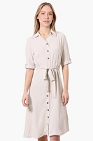 Urbanology Belted Roll Up Sleeve Day Dress