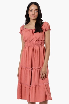 International INC Company Tiered Smocked Waist Maxi Dress