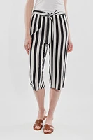 Stylexchange Striped Belted Culotte Pants