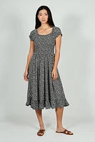 Beechers Brook Floral Short Sleeve Tiered Midi Dress