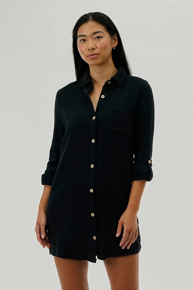 Impress Button Up Day Dress