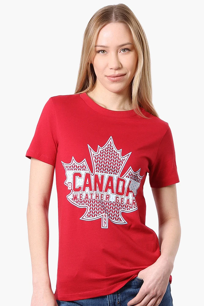 Canada Weather Gear Leaf Logo Print Tee